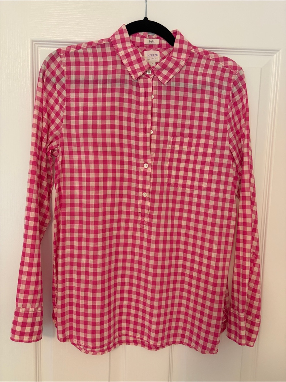J. Crew Pink and White Gingham Button-Down Shirt - Men